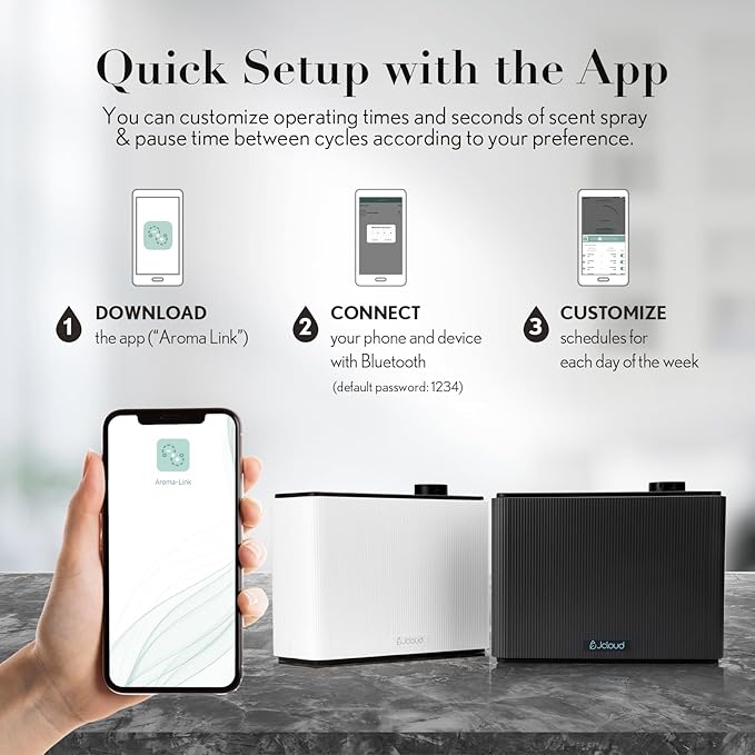JCLOUD Smart Scent Air Machine 1000ML, Hotel Scent Diffuser Cover Up to 4500 Sq. Ft., Waterless Cold Air Diffuser for Home, Aromatherapy Diffuser for Essential Oils Large Room, Dimgray - Bloomnest