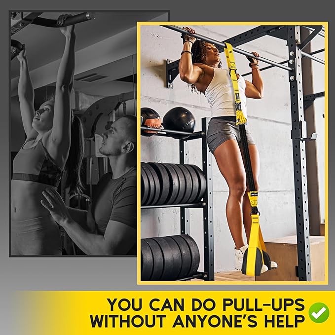 Pull Up Assistance Bands, Adjustable Heavy Duty Resistance Band for Pull Up, 3 Pull Up Bands, Comfortable Fabric Feet/Knee Rest, Assistance Bands for Pull-Up, Home Fitness, Body Stretching - Bloomnest