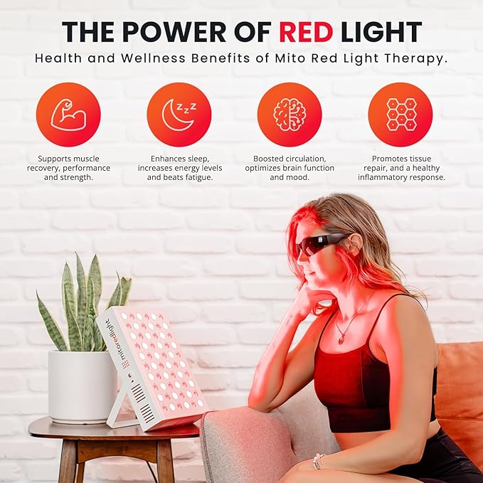 Mito Red Light – MitoMIN 2.0 Red Light Panel – Red Light Therapy for Face and Neck – Red Light & Near Infrared Red Light Therapy – At-Home Red Light Therapy for Body MitoRedLight