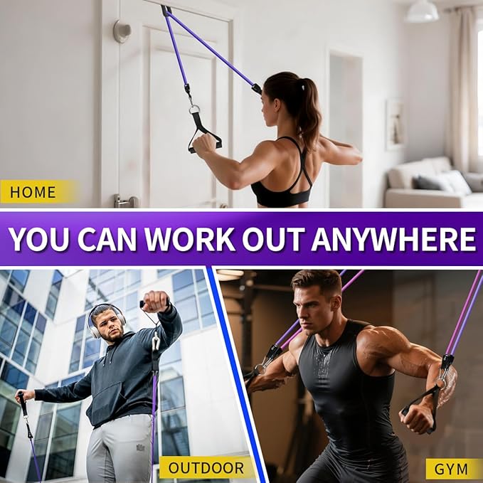 WHATAFIT Resistance Bands, Exercise Bands，Resistance Bands for Working Out with Handles for Men and Women Fitness, Strength Training Home Gym Equipment - Bloomnest