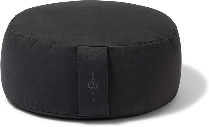 Meditation Cushion Set by renoo - Durable Comfortable Organic Cotton, Linen, Hemp - Modern Zafu Zabuton - Buckwheat Kapok Filled Floor Pillow Yoga Bolster in 15 Colors Washable Cover