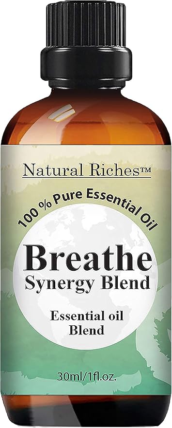 Natural Riches Breathe Essential Oil Blend Breathe Easy with Peppermint Eucalyptus Tea Tree Lemon Cardamom Pine Needle Essential Oils - 30 ml - Bloomnest