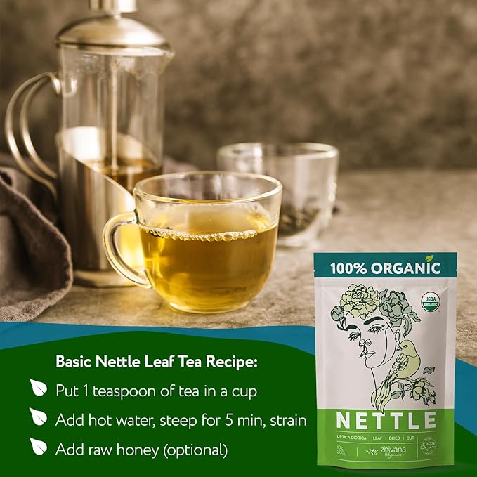 Organic Nettle Leaf Tea (3.5oz) - Stinging Nettle Tea Organic - Urtica Dioica Herb - Te de Ortiga – Natural Cleansing, Allergy, Fluid Balance - Bloomnest