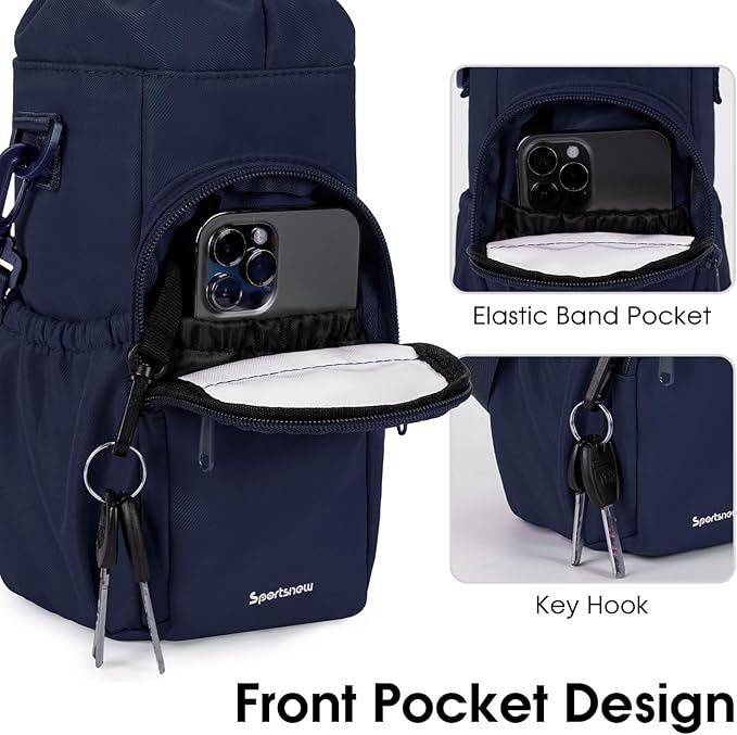 sportsnew Water Bottle Holder with Strap 32oz 40oz Insulated Water Bottle Carrier Sling Bag with Phone Pocket Crossbody sportsnew