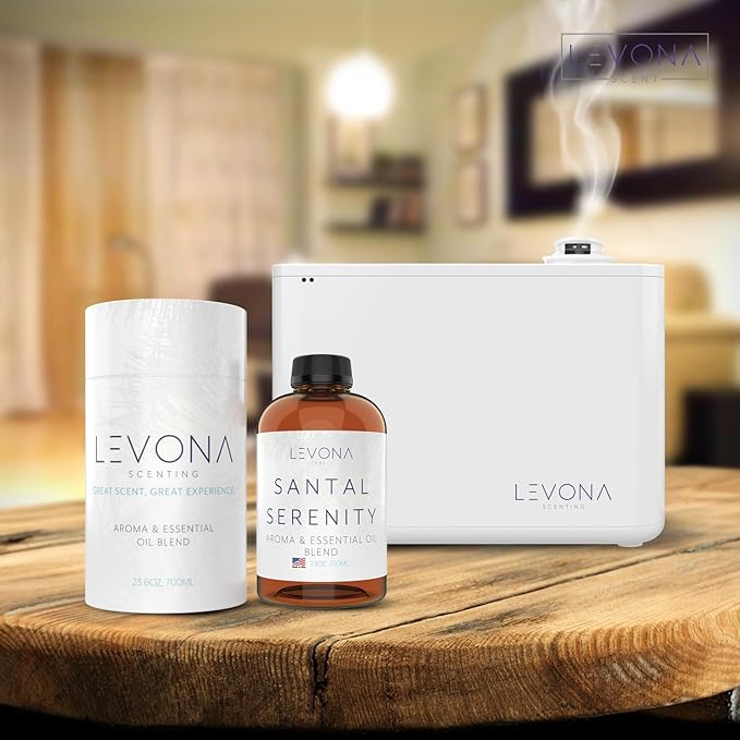 Levona Scent Essential Oils - Scents for Home, Hotel & Office Use - Perfect for Home Diffuser & Humidifiers - Aroma Fragrance Oil, Ideal for Massage, Relaxation, and Spa - Santal Serenity, 700ml - Bloomnest