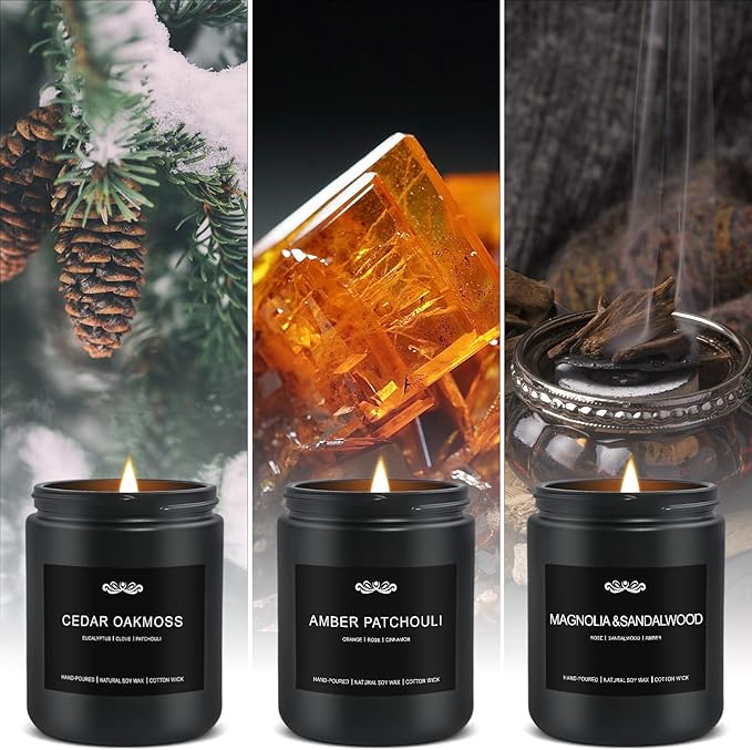 6 Pack Candles for Home Scented Aromatherapy Candles Gifts Set for Men, Men Candle Set, 42 oz 300 Hour Long Lasting Candles, Gifts for Mens, Birthday, Christmas, Anniversary Present - Bloomnest