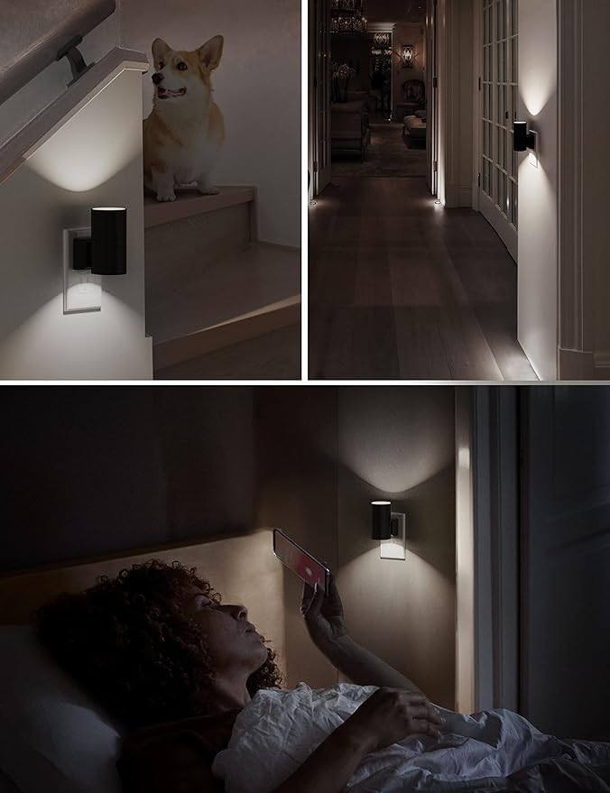 L LOHAS LED Bright Night Light, Night Lights Plug into Wall, 5000K Daylight White, Dimmable Nightlight Plug in with Light Sensor, Decorative LED Nightlights for Hallway Bathroom Kitchen, 2 Pack - Bloomnest