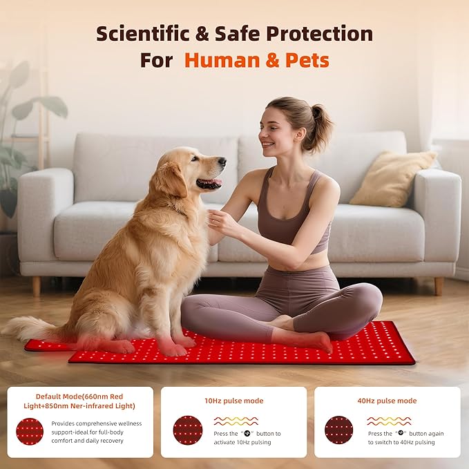 Red Light Therapy Mat for Body 42"x16", 480 LEDs Infrared Light Therapy Pad with Dual Wavelengths 660nm & 850nm for Back Shoulder Abdomen Area, Pulse Modes, Timer & Intensity Control MorespondBestRedLightTherapyMat