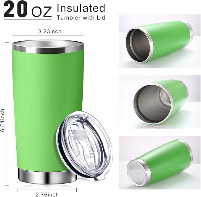 Sieral 36 Packs Stainless Steel Tumbler Bulk with Lid Vacuum Double Wall Insulated Travel Coffee Mug Powder Coated Tumbler Cup for Graduation Wedding Christmas Birthday Party(Cool Color, 20 oz) - Bloomnest