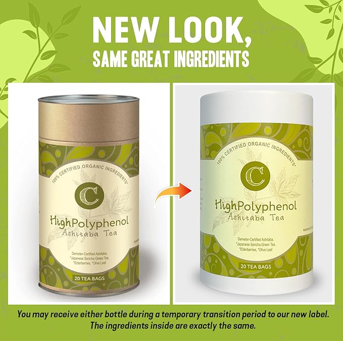 High‑Polyphenol Ashitaba Tea Blend – Demeter Certified Biodynamic U.S. Organic Ashitaba,Sencha Green Tea, with Elderberry & Olive Leaf – 20 Compostable Bags – Perfect for Detox, Metabolic Support - Bloomnest
