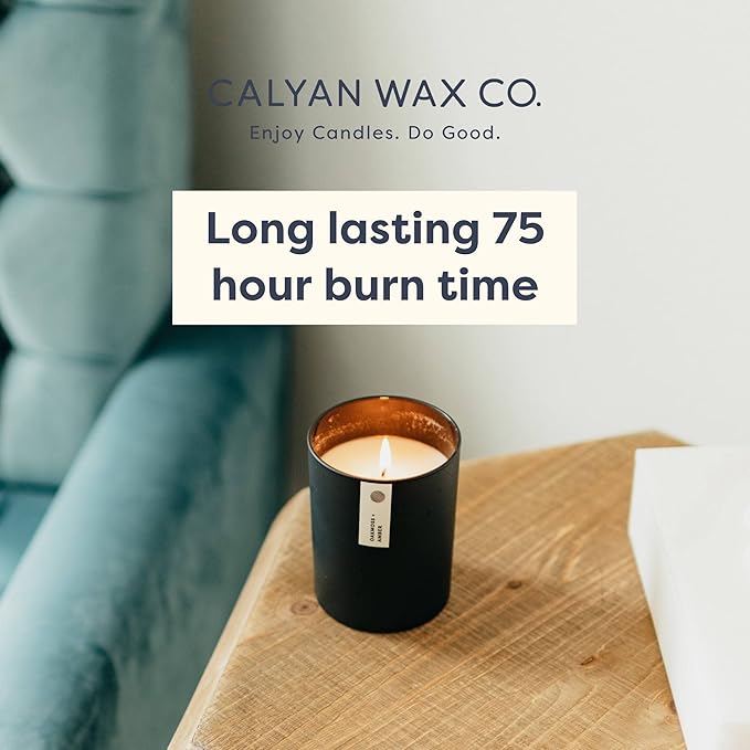 Calyan Wax Co. Evergreen & Eucalyptus Scented Candle - 75 Hour Burn - Luxury Non Toxic Soy Wax Candles - Long Lasting Black Tumbler Jar Candle for Home - 10.2oz - Bloomnest
