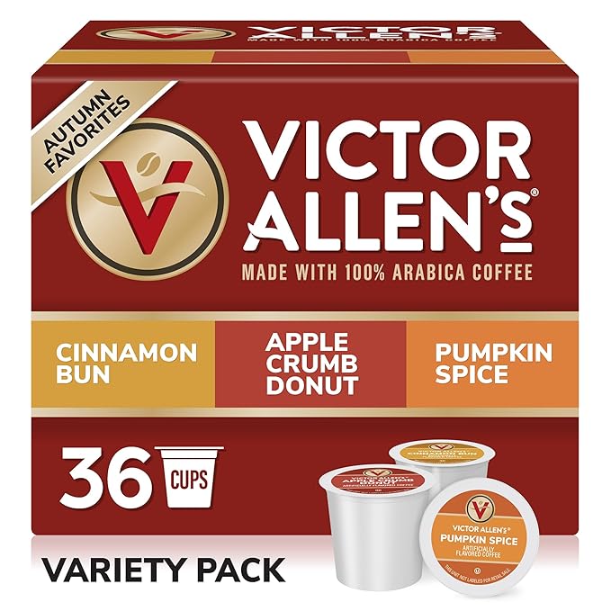 Victor Allen's Coffee Autumn Favorites Variety Pack, Medium Roast, 36 Count, Single Serve Coffee Pods for Keurig K-Cup Brewers - Bloomnest