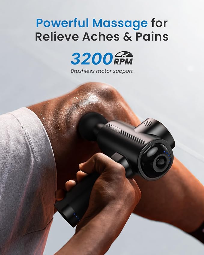 RENPHO Active Massage Gun Deep Tissue, Percussion Handheld Muscle Massager for Body Neck Pain Relief, Portable Electric Mini Back Massagers with Carry Case for Athletes Men Women - Bloomnest