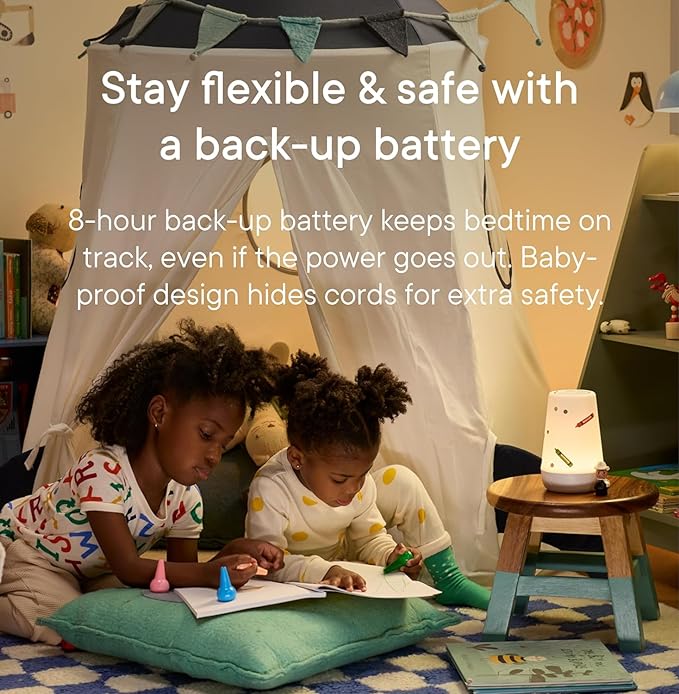 Hatch Rest+ Baby & Kids Sound Machine | 2nd Gen | Child’s Night Light, Alarm Clock, Toddler Sleep Trainer, Time-to-Rise, White Noise, Bedtime Stories, Portable, Backup Battery (with Charging Base) - Bloomnest