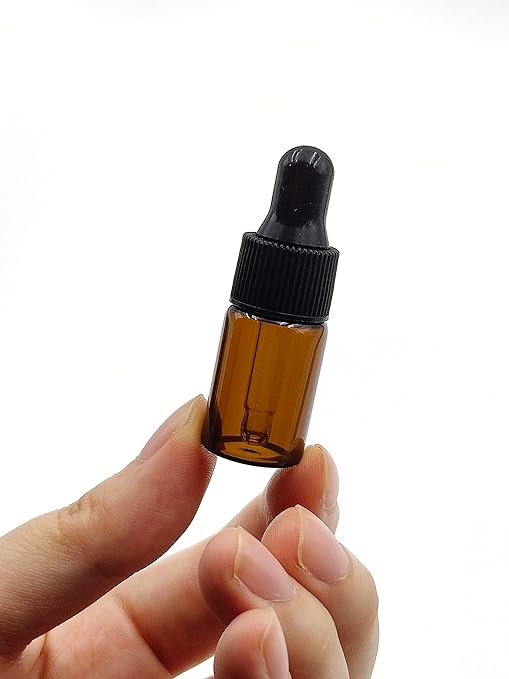 15Packs 3ml Tiny Amber Glass Mini Dropper Bottles for Essential Oils, Cosmetics, and Liquid Small Empty Travel Sample Vials with Dropper and Black Caps YYNGJCK
