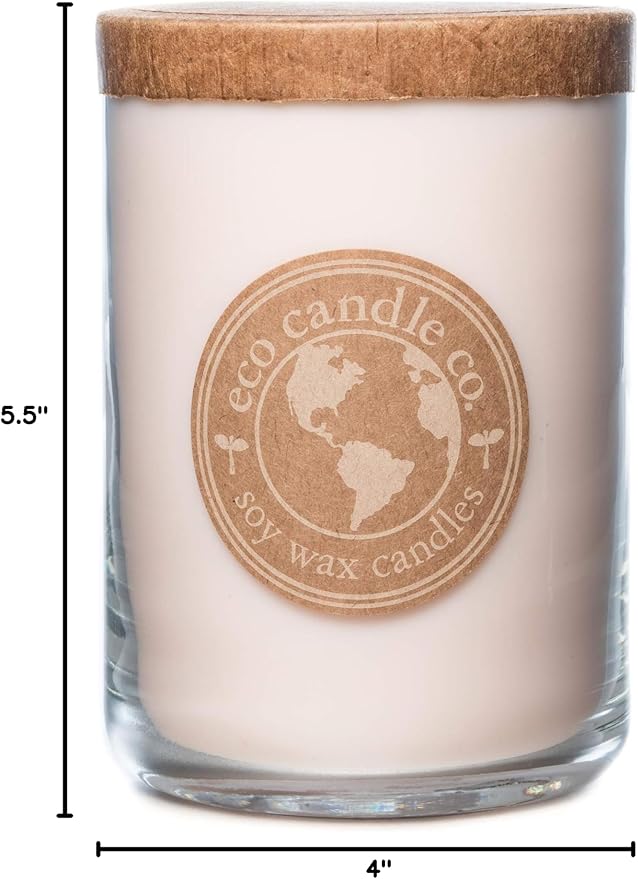 ECO CANDLE CO. Recycled Candle, Lovely, 26 oz. - Scents of Lavender, Rosewood, Orchid, Bergamot, Cedarwood, & Musk - 100% Soy Wax, No Lead, Kraft Paper Label & Lid, Hand Poured, Midwest Soybeans - Bloomnest