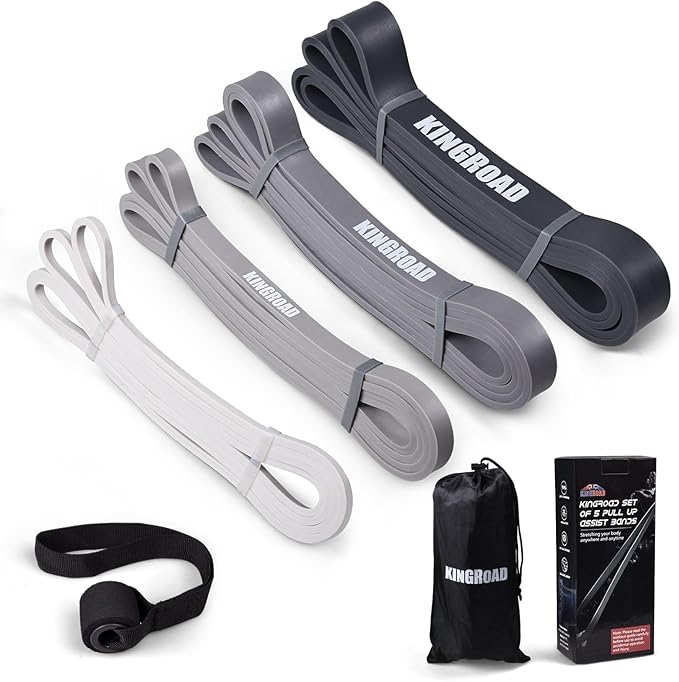 Resistance Band Pull Up Assistance Bands,Set of 5 Resistance Heavy Duty Exercise Stretch Fitness Bands for Stretching Power Lifting Workout Training with Instruction Guide - Bloomnest