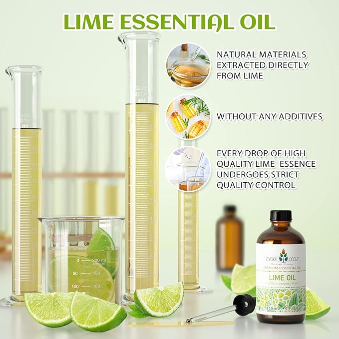 EVOKE OCCU Pure Lime Essential Oil for Diffuser, Aromatherapy, Hair and Candles Making - 4 Fl Oz - Bloomnest