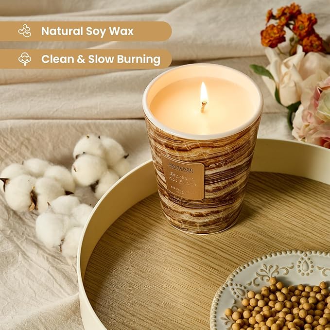 M&SENSE EspressHotFudge Scented Candles for Home, Lead-Free Wick Highly Scented Jar Candles, 14.1 Oz 80 Hours Lasting Burning Candles Gifts for Women, Relaxing Aromatherapy Candle for Stress Relief - Bloomnest