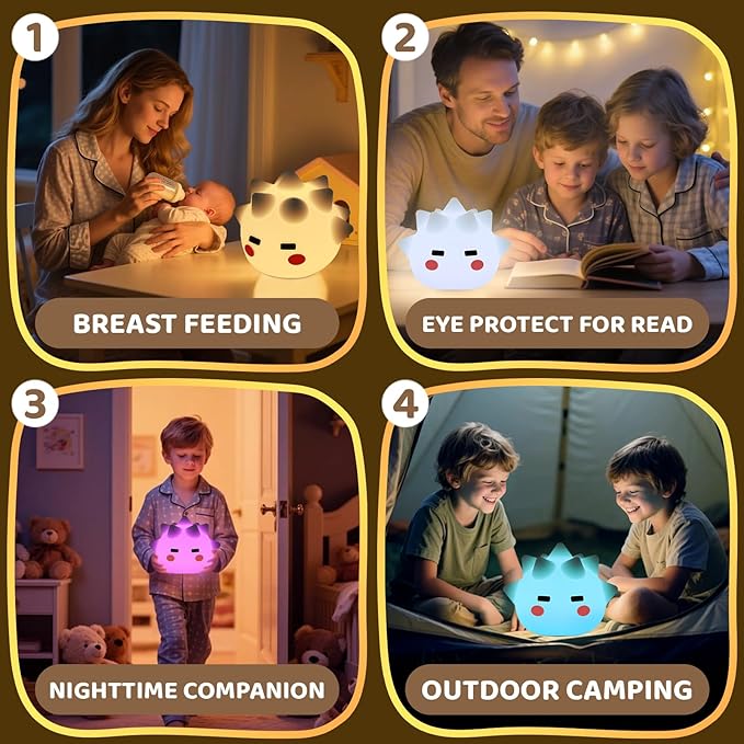 Cute Monster Lamp, 8 Color Changing and 20min Timer Nursery Nightlights, Soft Silicone Touch Lamps for Kids Room, Boys and Girls for Kids Sleep - Bloomnest