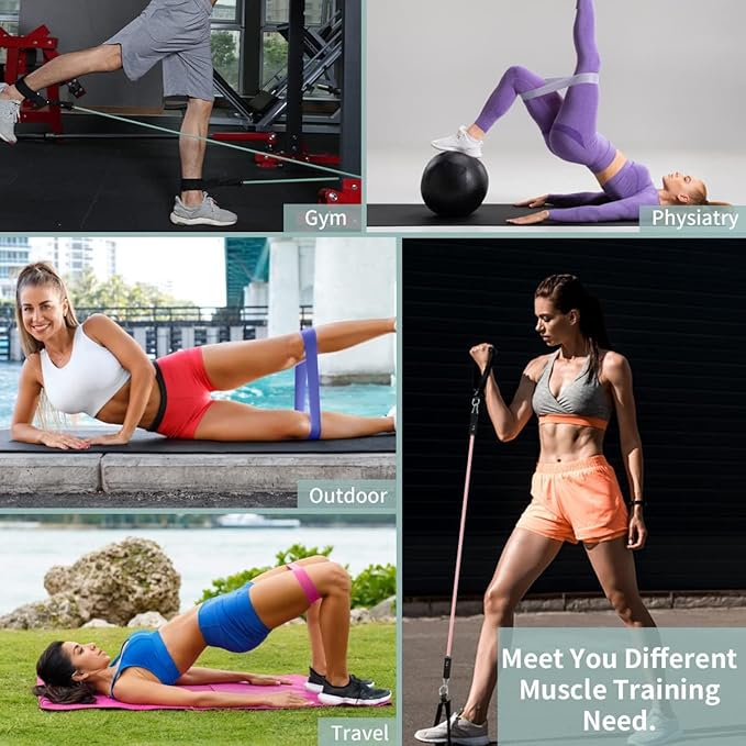 VEICK Resistance Bands, Exercise Bands, Workout Bands, Resistance Bands for Working Out with Handles for Men and Women, Exercising Bands for Fitness Weights Work Out at Home - Bloomnest