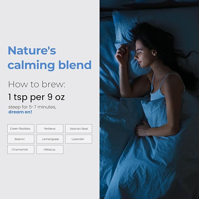 Michelle Peiret Sweet Dreams Sleep Tea Sleepy, Blend, Natural Bedtime Tea for Restful Nights, Raspberry Flavored, 15 Servings - Bloomnest