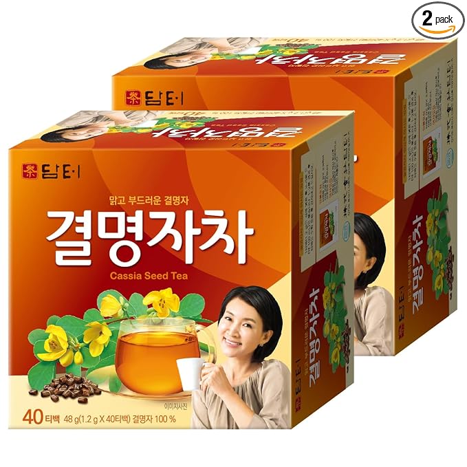 Damtuh Cassia Seed Tea – Traditional Korean Herbal Tea, Smooth & Caffeine-Free, 40 Tea Bags (1.2g each, Pack of 2) - Bloomnest