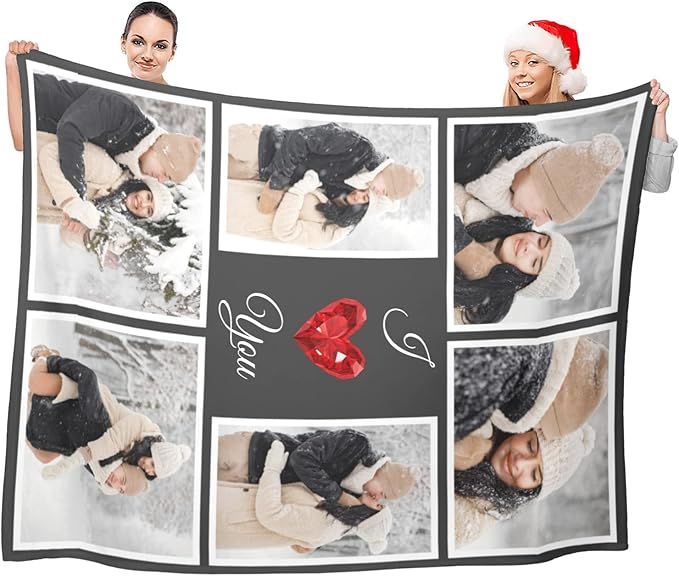 I Love You Gifts for Couples, Custom Blanket with Photos, Personalized Blankets with Pictures, Photo Blankets Using My Own Photos, Personalised Gifts for Christmas - Bloomnest
