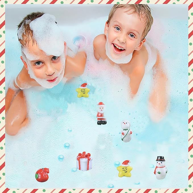 20-Pack Bath Balls with Surprises, Twenty Christmas Toys Inside, Natural Handmade Bubble Ball Set - Bloomnest
