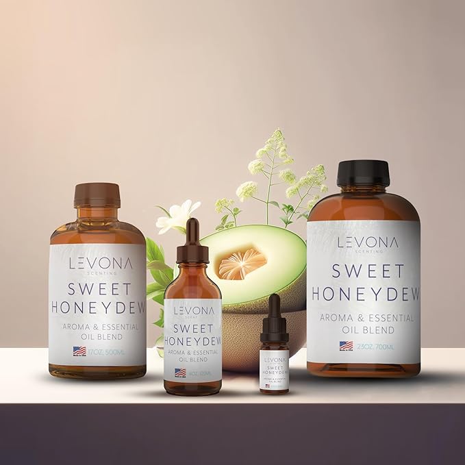 Levona Scent Essential Oils - Scents for Home, Hotel & Office Use - Perfect for Home Diffuser & Humidifiers - Aroma Fragrance Oil, Ideal for Massage, Relaxation, and Spa - Sweet Honeydew, 10ml - Bloomnest
