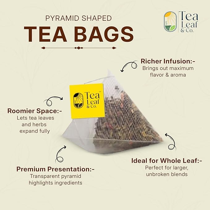 Tealeaf & Co. Turmeric Ginger Herbal Tea - Organic Ginger Turmeric Tea Bags with Fresh Herbs and Spices - Low Caffeine & Gluten Free - 100 Teabags (7.055oz/200gm) - Bloomnest
