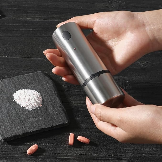 Remedic Cordless, Electric Pill Crusher & Grinder – Compact Stainless Steel Tablet Pulverizer – Rechargeable & Portable – One-Touch Operation – Fine Powder for Seniors, Pets, Kids – Herb Grinder - Bloomnest
