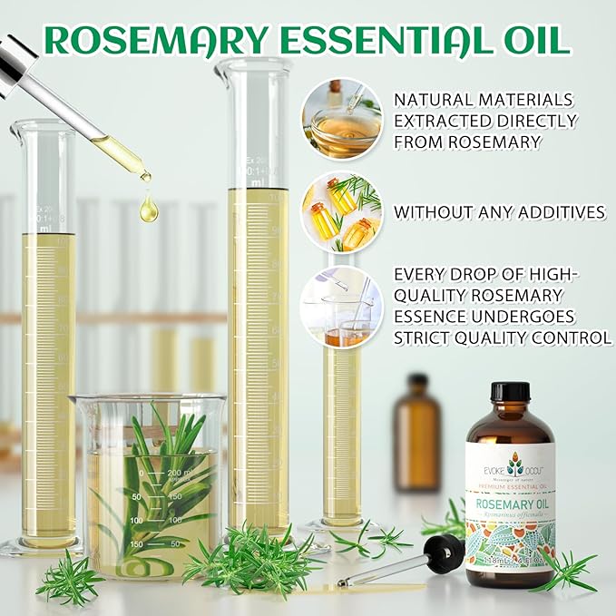 EVOKE OCCU Rosemary Oil for Hair Growth, Nourishing Scalp, Relieving Hair Loss & Reducing Dandruff - 4 Fl Oz - Bloomnest
