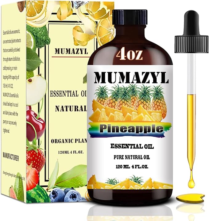 Pineapple Essential Oil, Pineapple Oil 4 Fl Oz 120ML for Diffuser Humidifier Yoga Cleaning DIY Candle Soap Making Essential Oils - Bloomnest