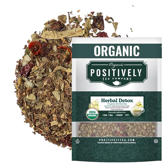 Organic Positively Tea Company, Herbal Detox, Herbal Tea, Loose Leaf, 16 Ounce - Bloomnest