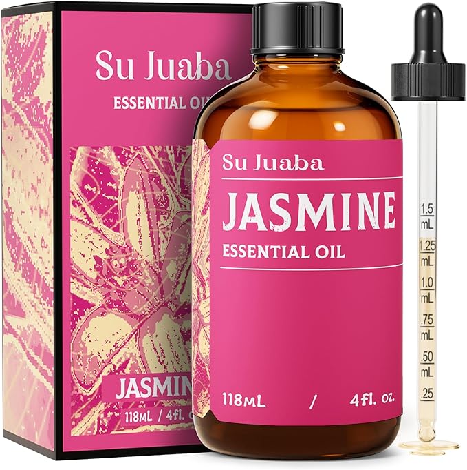 SU JUABA Jasmine Essential Oil 4 Oz, 100% Pure Natural Aromatherapy Oil for Diffuser, Skin Care, Hair & Perfume Making - 118ML Bloomnest