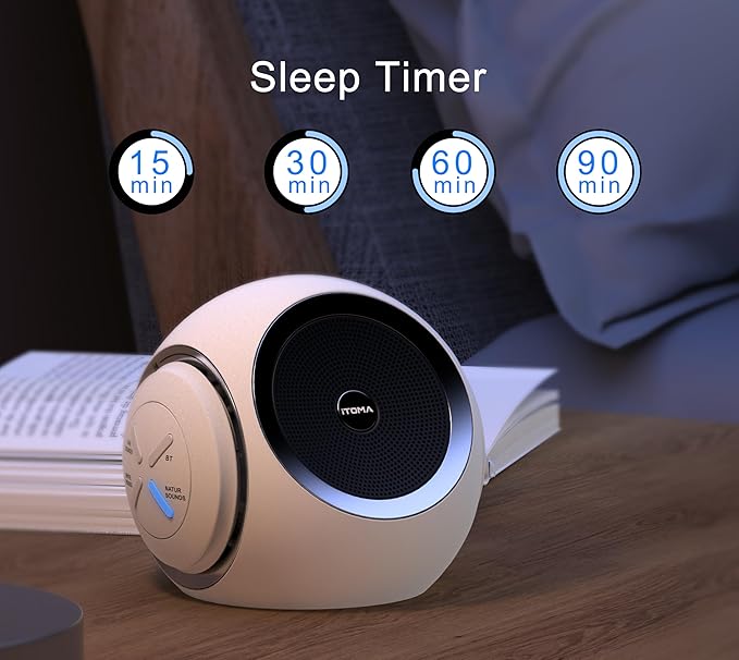 White Noise Machine, 30 Soothing Sounds Options Including Fan, Nature & White Noise, Sleep Timer, Bluetooth, Adjustable Volume, Sleep Sound Machine for Adults iTOMA 318 - Bloomnest