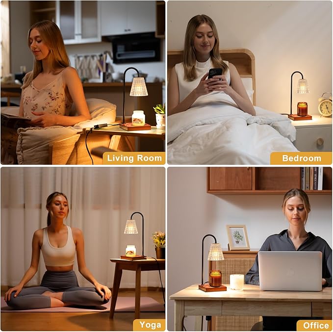 Hong-in Candle Warmer Lamp with Timer-Dimmable Candle Warmer, Birthday Gifts for Women,House Warming Gifts New Home Bedroom Decor,Wax Warmer for Scented Wax Jar Candles