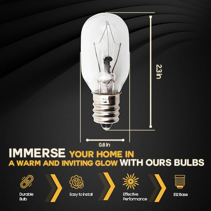 Seentech Pack of 8 E12 T20 25W Incandescent Bulbs for Salt Lamp 120V - Warm White Light 2700K, 150lm - Perfect for Himalayan Salt Lamps & Baskets, Scentsy Plug-in & Wax Warmers, Night Lights - Bloomnest