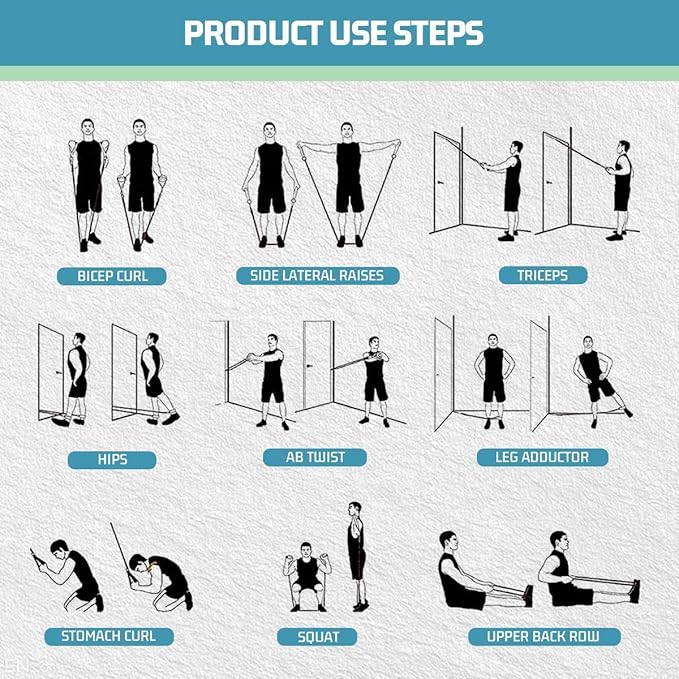 VEICK Resistance Bands, Exercise Bands, Workout Bands, Resistance Bands for Working Out with Handles for Men and Women, Exercising Bands for Fitness Weights Work Out at Home - Bloomnest