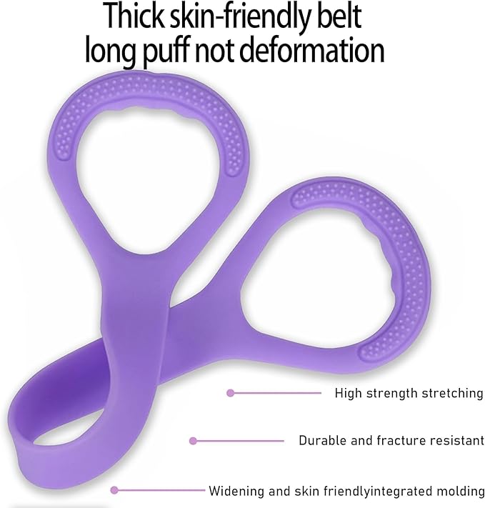 Figure 8 Resistance Band With Handles, Elastic Bands for Working Out,Arm,Back,Shoulder Training Elastic Ropes,Exercise Equipment for Yoga, Pilates,Physical Therapy Stretching（3 Pack） (Purple) - Bloomnest