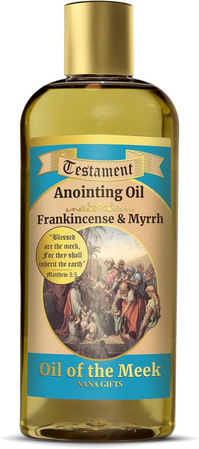 Nana Gifts Testament Anointing Oil, Frankincense and Myrrh, Oil of The Meek, Excellent Value Large Bottle Size 8.45 fl.oz | 250 ml - Bloomnest