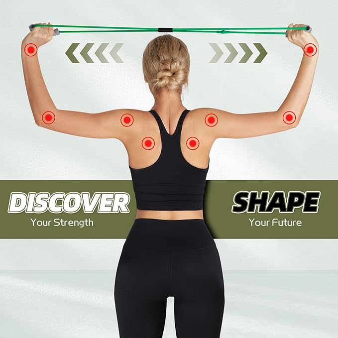 Resistance Band Figure 8 Exercise Cord, Fitness Resistance Bands with Handles, Exercise Tube Band for Arm and Shoulder Stretch - Bloomnest