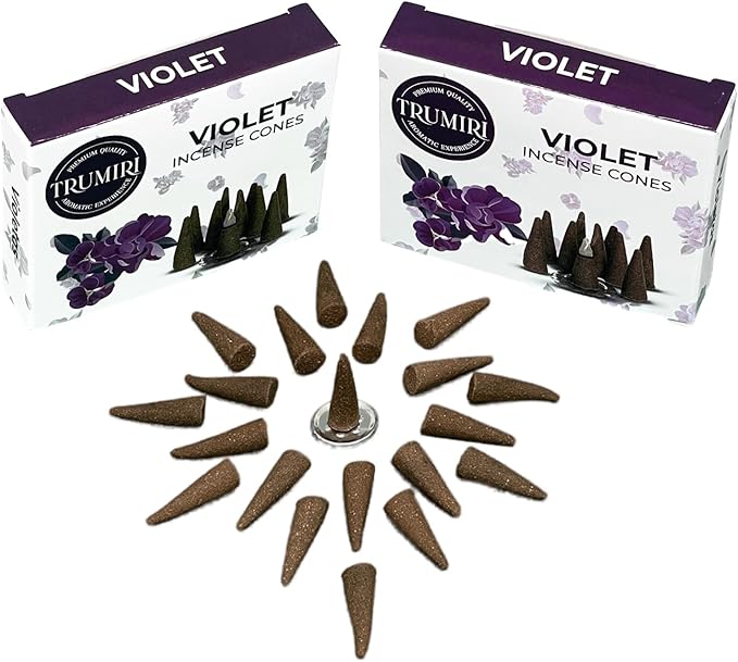 Violet Incense Cones - 60 Pack (10 x 6 Scents) - Scented Cone Incense