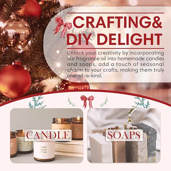 SALKING Christmas Spirit Fragrance Oil, 120ml (4 Fl Oz) Premium Essential Oils for Diffuser, Candle Scents for Candle Making, Soap Making Supplies, Diffuser Oil Scents, Holiday Gifts - Bloomnest