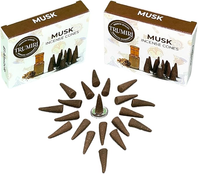 Musk Incense Cones - Total 60 Cones in Six Packs - Scented - Various Scents TRUMIRI