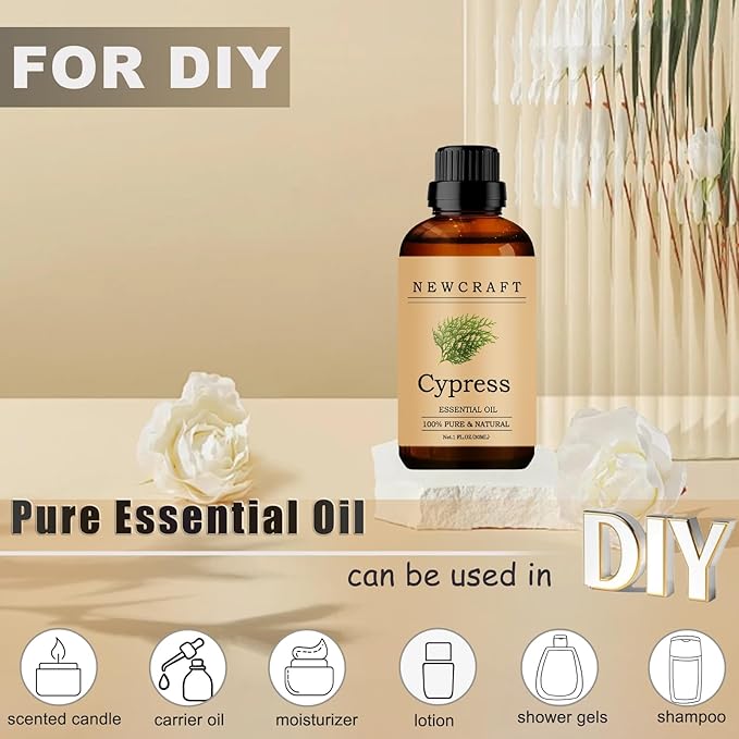Cypress Essential Oils, 100% Pure and Natural Essential Oil for Aromatherapy Diffuser - Cypress/1 Fl Oz NewCraft