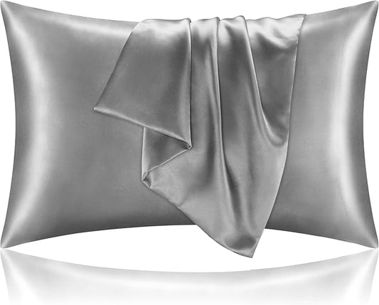 BEDELITE Satin Pillowcase for Hair and Skin, Super Soft and Cooling Similar to Silk Pillow Cases 2 Pack with Envelope Closure, Gift for Women Men(20"x36" King Size, Grey) - Bloomnest