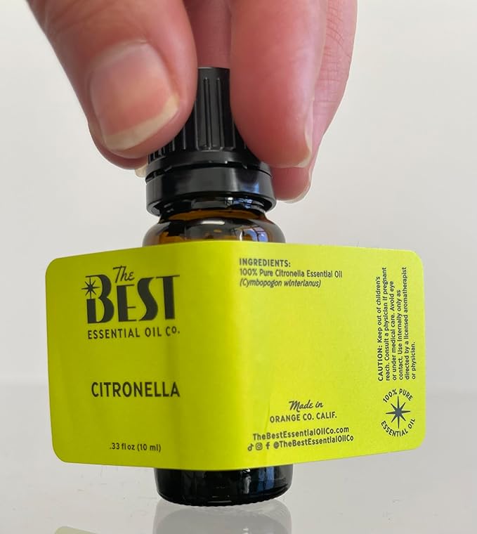 The Best Citronella Essential Oil- Premium Grade- 100% Pure & Natural for Aromatherapy, Diffuser, Spa, Massage, Air Freshener- 10 ml (.33 fl oz) - Bloomnest