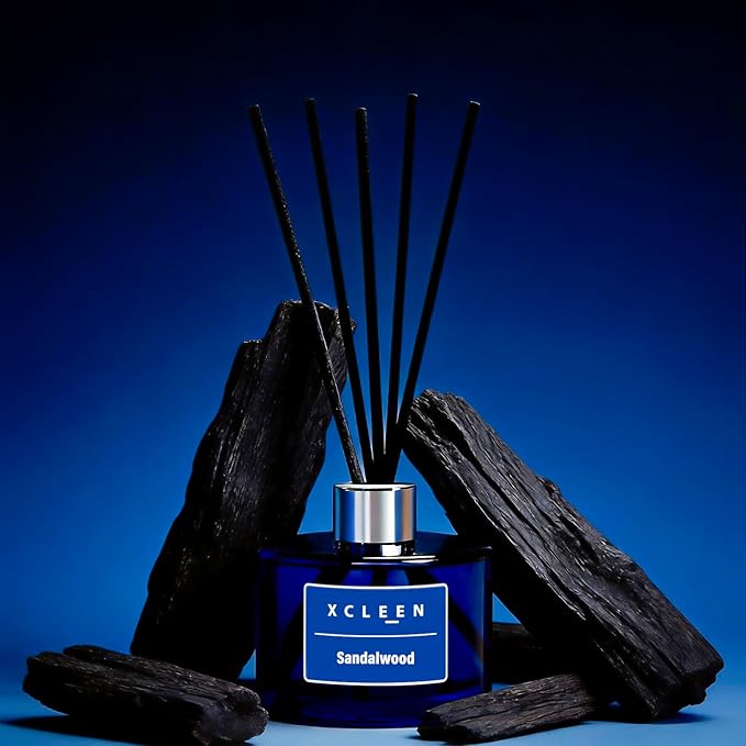 Reed Diffuser Set, 6.7 fl oz Sandalwood Scented Oil Diffuser with Sticks, Reed Diffusers for Home Bathroom Shelf Decor - Bloomnest